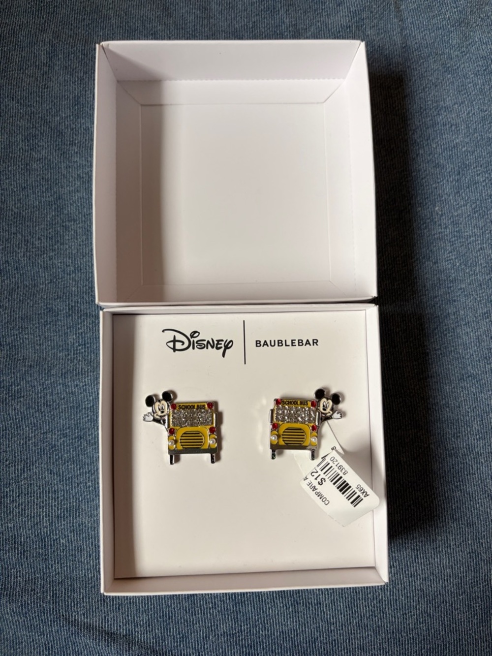 BaubleBar Kids Yellow School Bus Mickey Earrings
